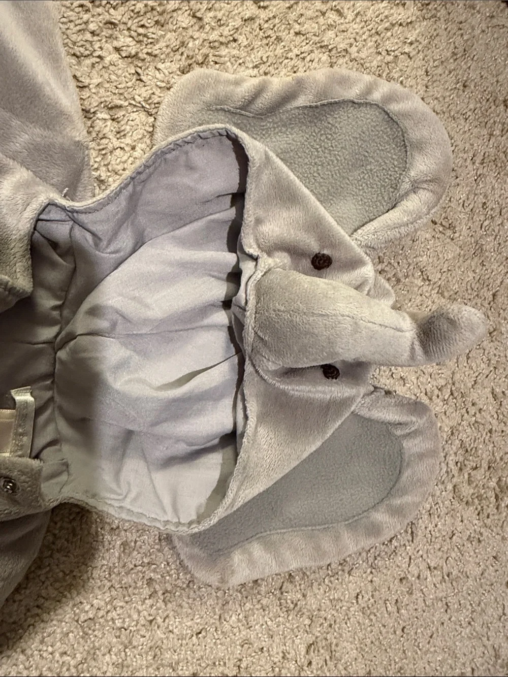 Pottery Barn Kids Gray Elephant Hooded One-Piece